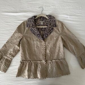 Peter Nygard Dress Jacket, Beige & Gray, Size 10